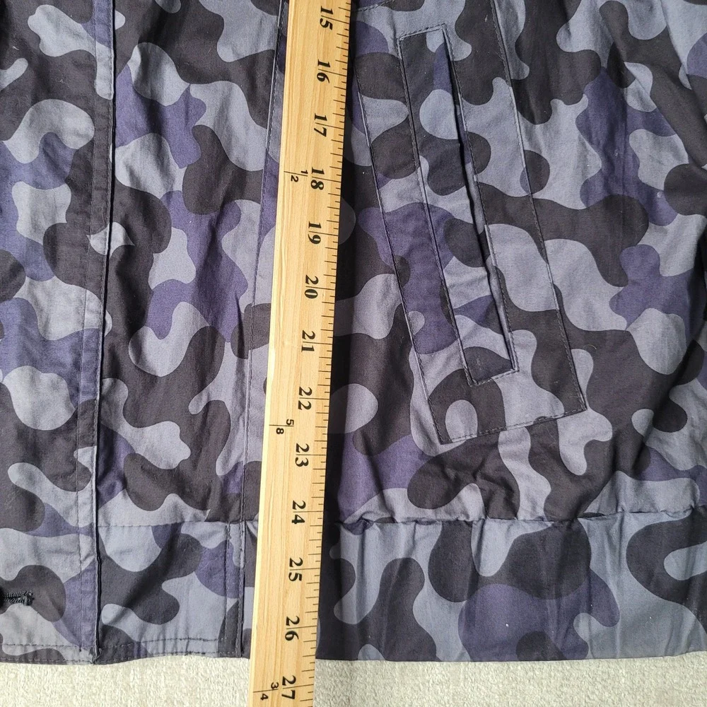 London Fog Jacket Mens L Blue Camo Winning Edge Full Zip Vintage Windbreaker‎